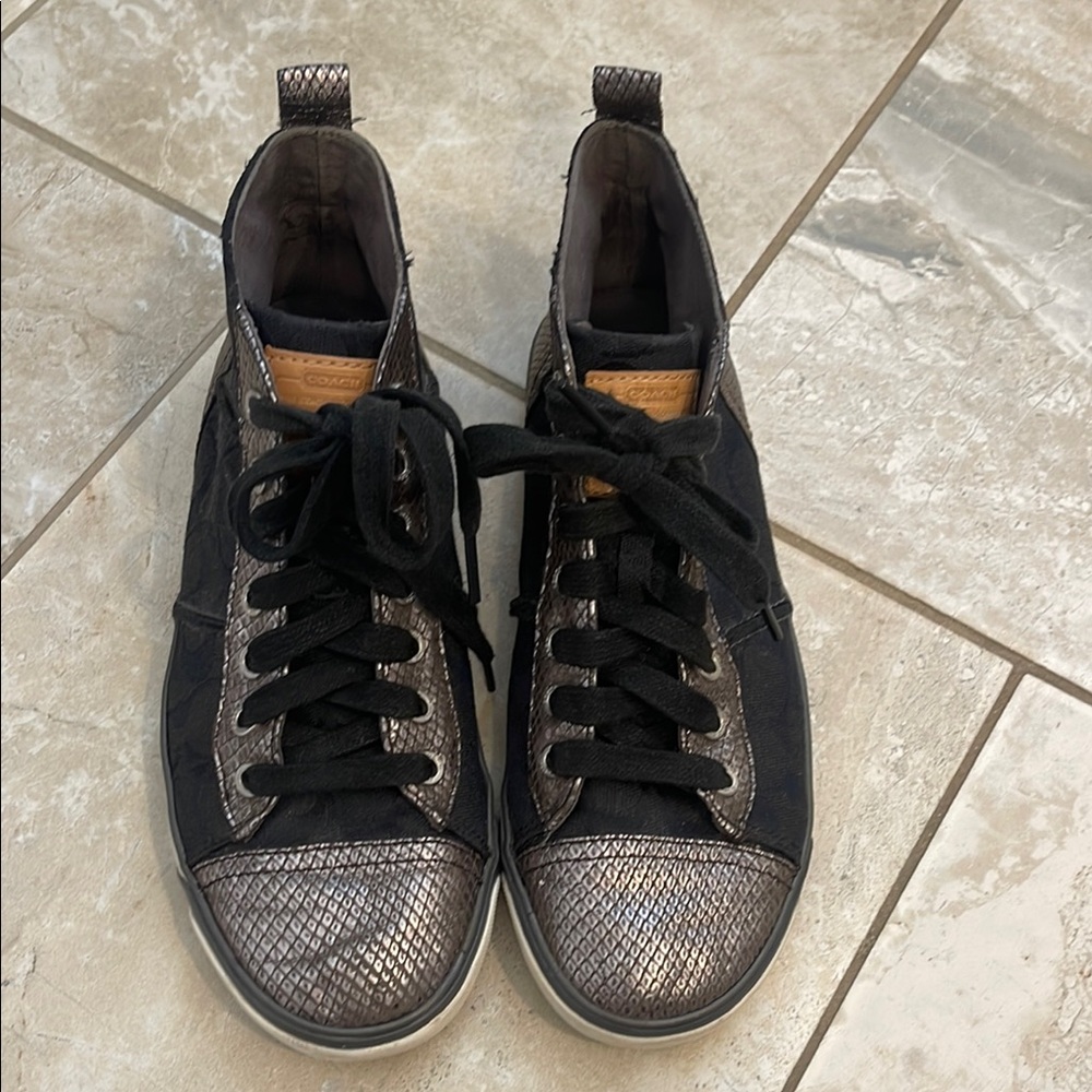 Coach Indiana High Top Jacquard Logo Sneakers 8B
